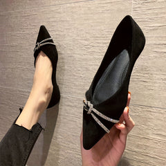 Rhinestone Flat Shoes Soft Sole Lightweight Walking Shoes