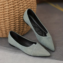 Women's Denim Slip On Pointed Toe Shoes Comfortable Walking Shoes