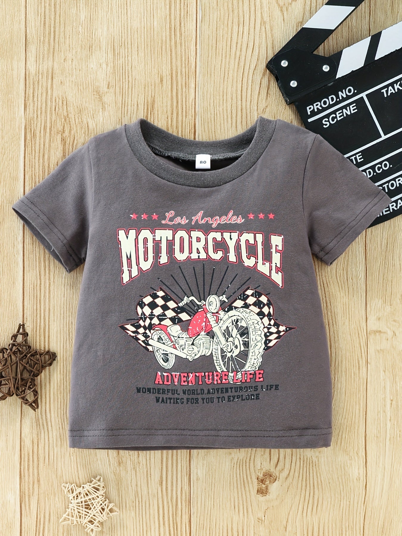 Baby Boy's Summer Cartoon Letter Print T shirt Kid's Casual Tee Top
