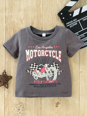 Baby Boy's Summer Cartoon Letter Print T shirt Kid's Casual Tee Top