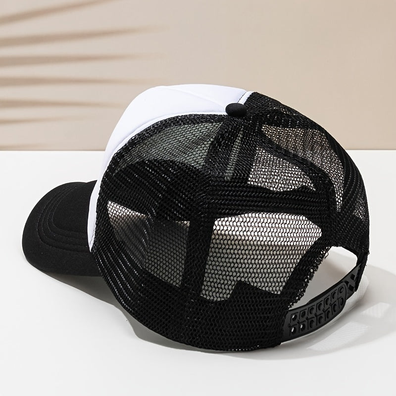 Men's Word Printing Baseball Cap Mesh Breathable Truck Cap