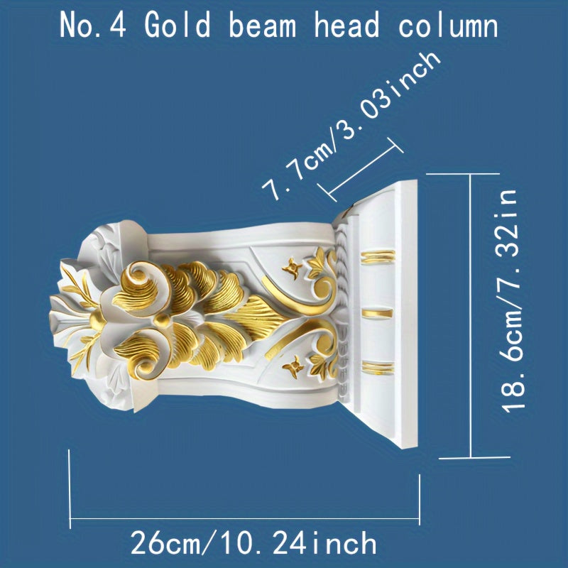 European Door Head Decoration PU Beam Joist Column Gypsum Roman Column Capital
