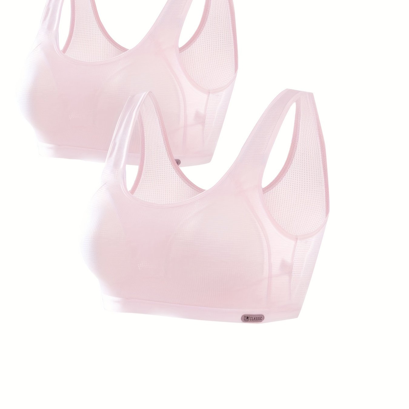 2pcs Solid Sports Bras Comfy & Breathable for Women