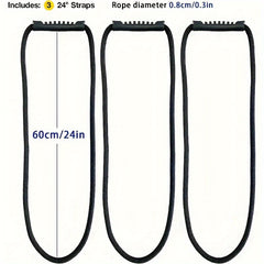 3pcs 24in Storage Strap With Handle Extension Cord Organizer