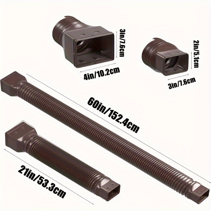 Telescopic Rain Gutter Downspout Extension - Outdoor Drainage Pipe