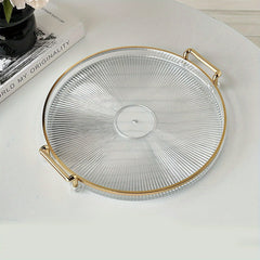 Round Serving Tray Dessert Platter Decorative Vanity Tray Food Tray