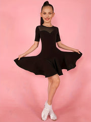 Latin Dance Dress Girls Performance Gymnastics Practice Suit