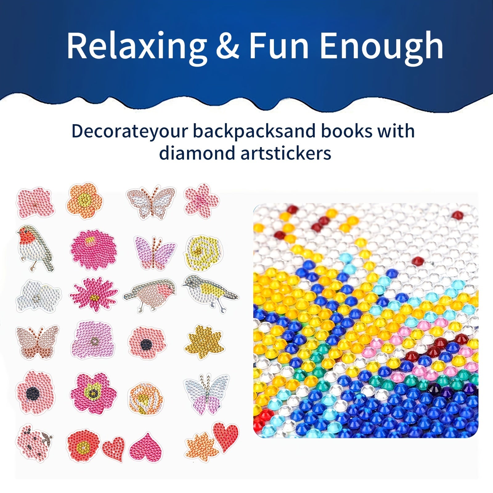 Cartoon Birds Diamond Decals For Kids - Christmas Theme Diamond Painting Kits