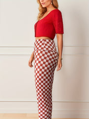 Chessboard Pattern Seamless Running Butt Lifting Workout Leggings