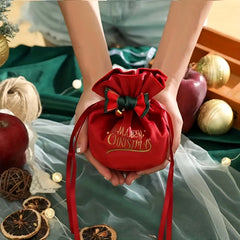 Santa Claus Velvet Gift Bag Candy Tote Bag Christmas Tree Decoration