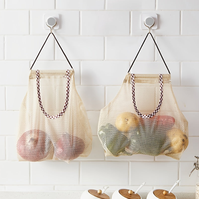 4pcs Veg Fruit Storage Bags Hanging Breathable Kitchen Mesh B