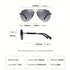 Polarized Metal Frame Pilot Sunglasses UV400