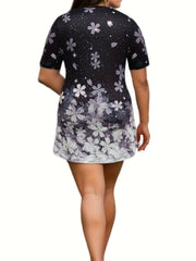 Glitter Sakura Print Tee & Leggings Pajamas Set