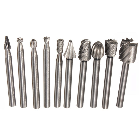 10pcs PMMJ Carving Bits Set for Rotary Tool Accessories 1/8in 3mm