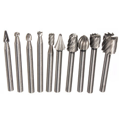 10pcs PMMJ Carving Bits Set for Rotary Tool Accessories 1/8in 3mm