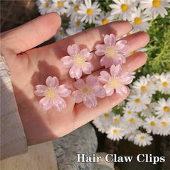 5pcs Pearl Hair Claw Clips Flower Decorative Hair Barrettes for Girls