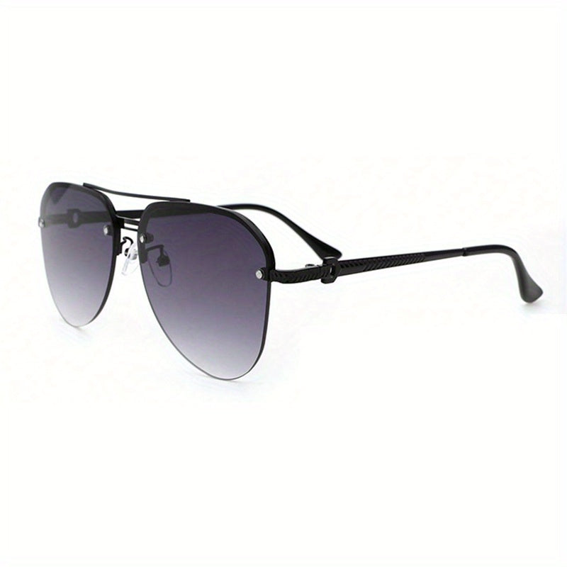 Gradient Metal Round Aviator Sunglasses