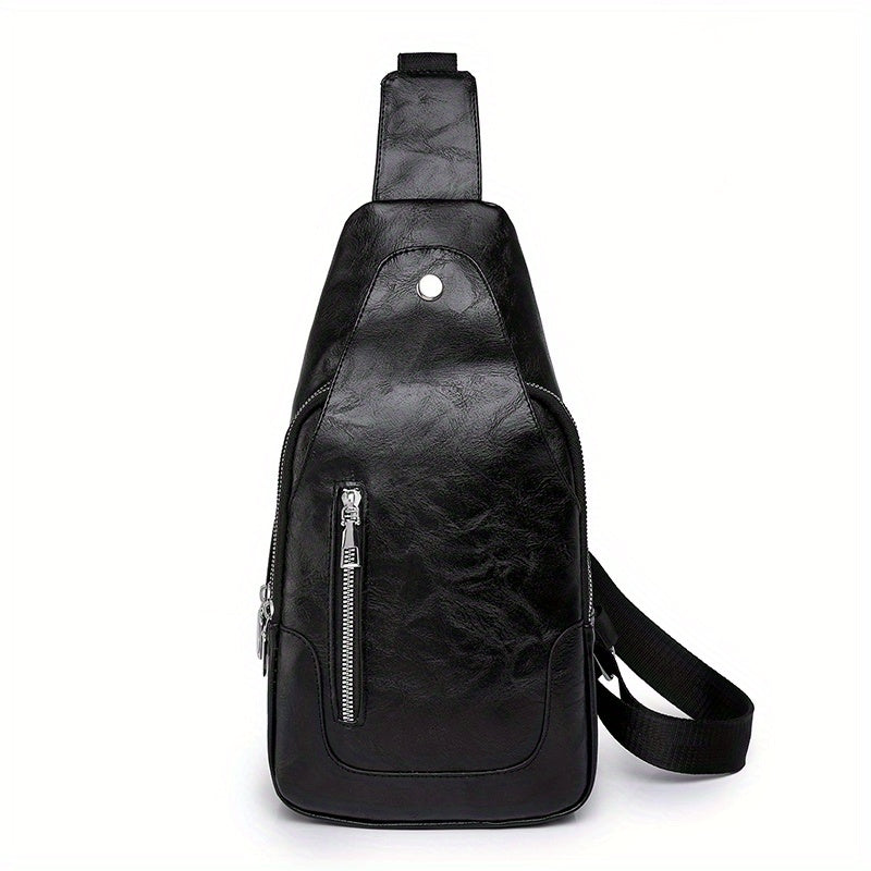 Vintage Sling Bag Women Faux Leather Crossbody Outdoor Sports Chest Purses