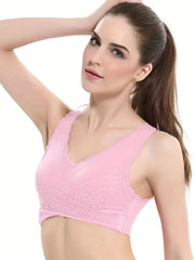 Lace Wireless Push Up Bra Breathable Lingerie