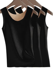 3pcs Seamless Thermal Underwear Comfortable Crew Neck Sleeveless Top