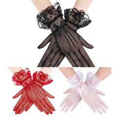 Women's Full Finger Fishnet Lace Gloves - Wedding/Performance/Bridal