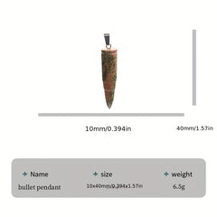 12pcs Natural Healing Crystal Pendants Stone Bullet Pillar Pendant