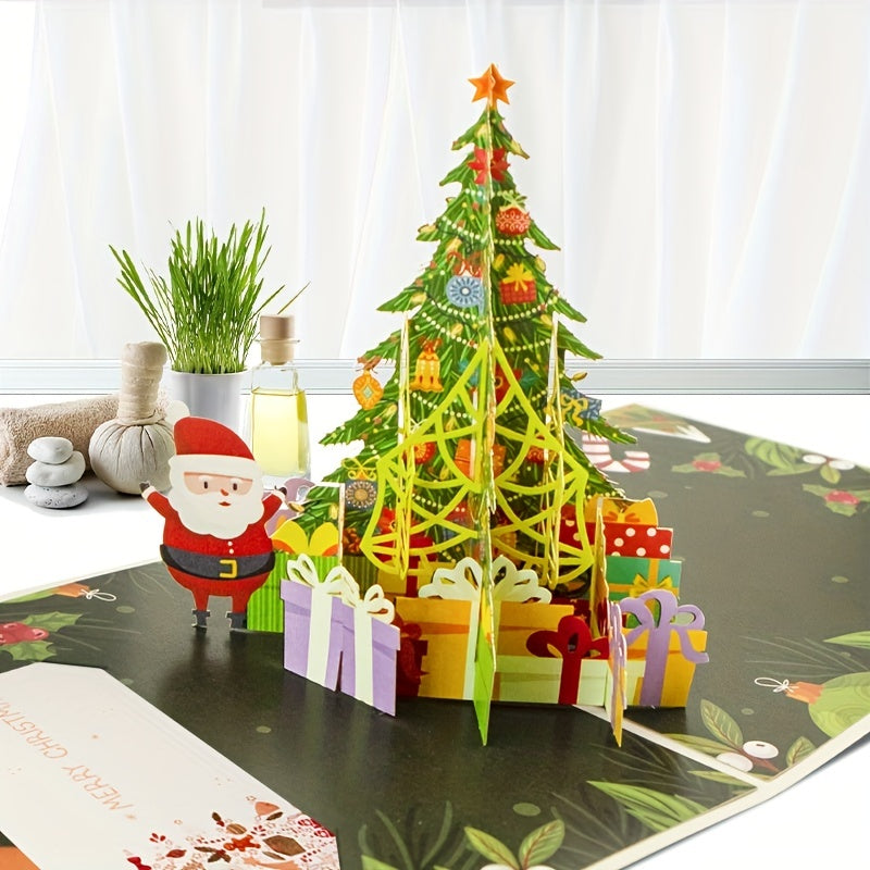 Merry Christmas Tree Popup Card With Note & Envelope