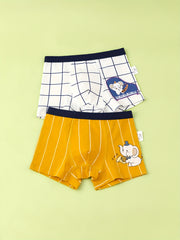 4pcs Boys Cartoon Elephant Bear Boxer Briefs Soft Comfortable Underwear