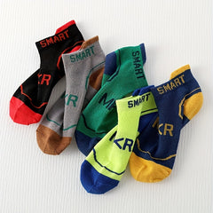 5 Pairs Boys Kids Breathable Ankle Socks Thin Crews for Summer Spring Autumn