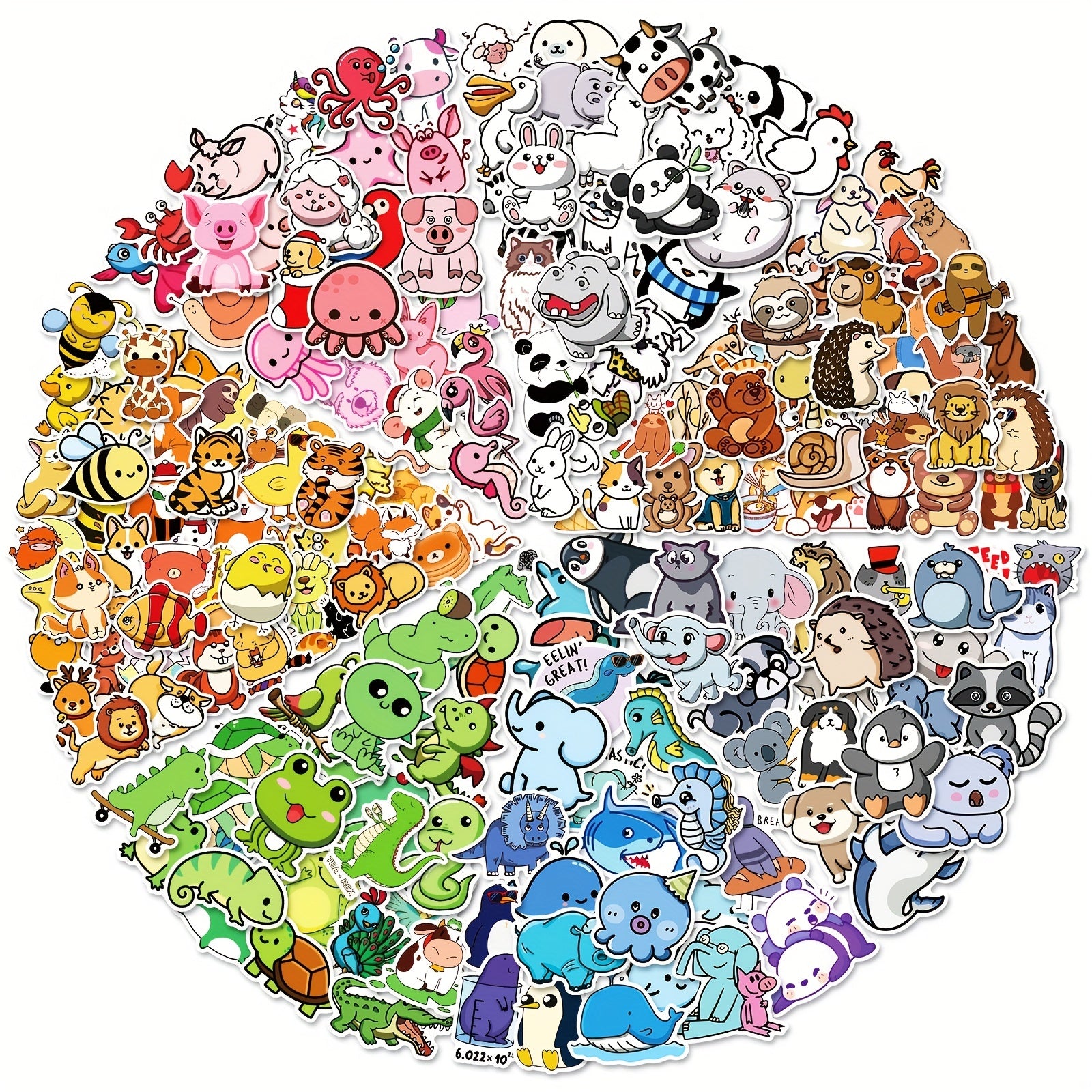 200pcs Animal Stickers Pack Water Bottles Skateboards Notebooks Laptop Stick