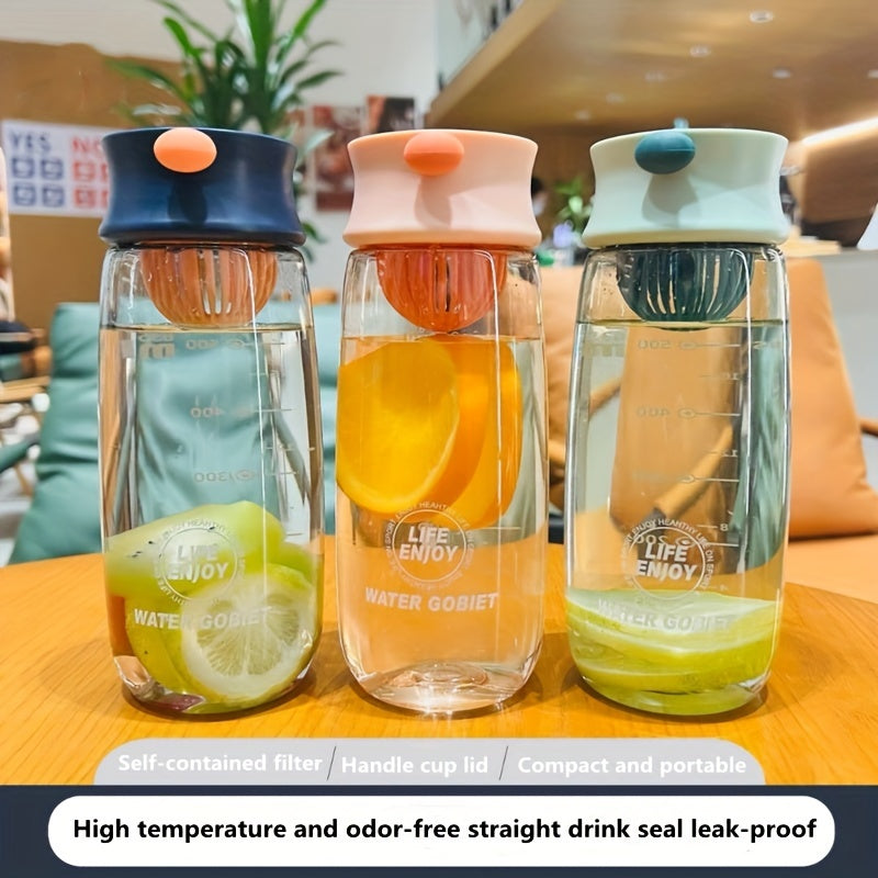635ml Leakproof Clear Tea Cup Heat-resistant Water Bottle With Filter
