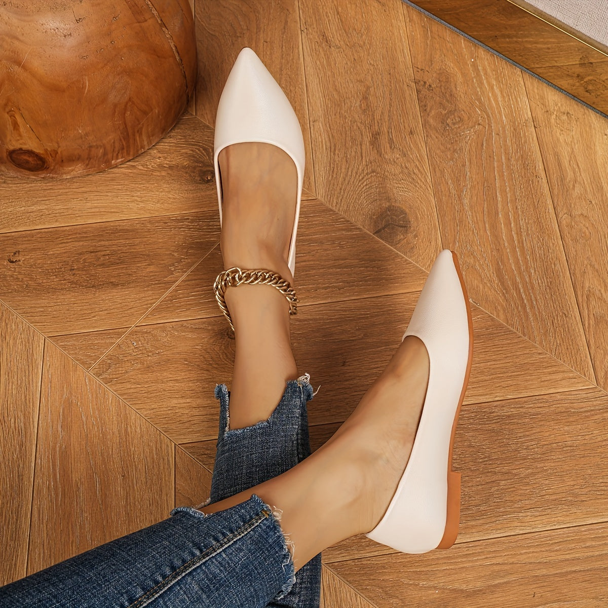 Women's Pointed Toe Flat Shoes Soft Sole Slip On Versatile Work Flats