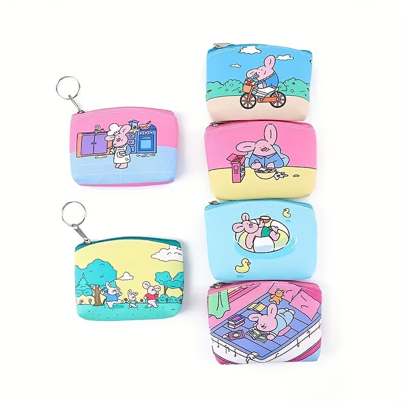 Cartoon Print Zipper Coin Purse Wallet For Kids Birthday