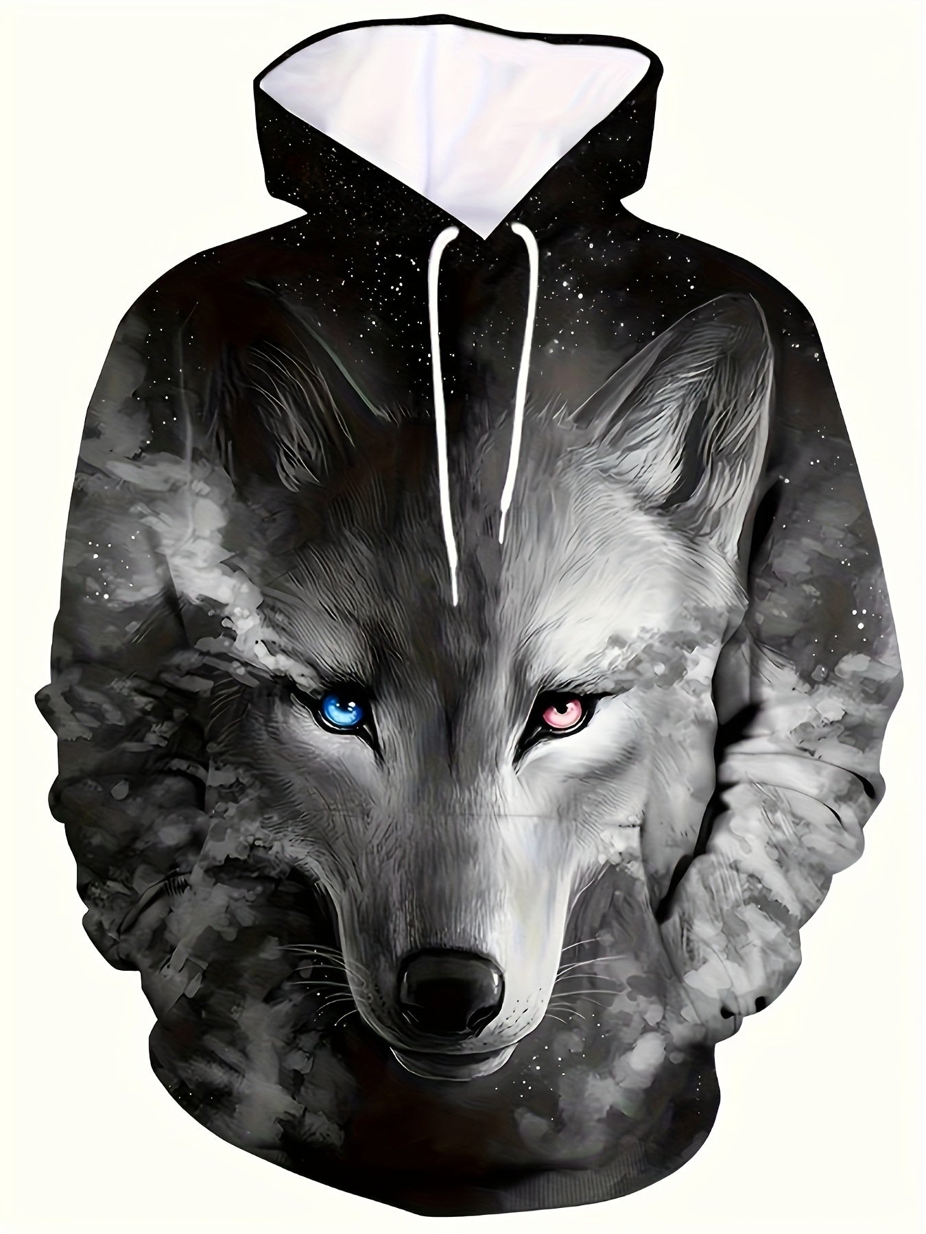 Wolf 3D Print Hoodies Men Graphic Hoodie Kangaroo Pocket Loose Hooded Pullover