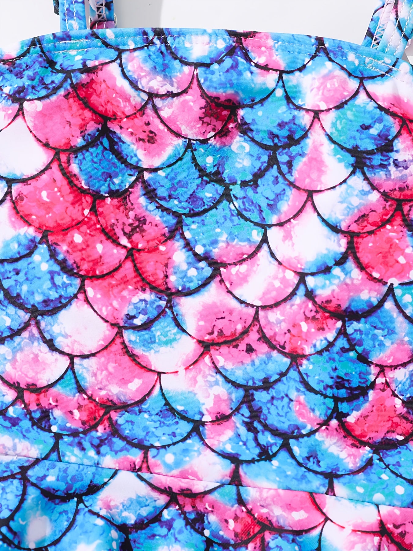 Toddler Girls Mermaid Fish Scale Print Swimsuit