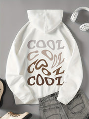 Colorful Letter Print Casual Sweater Hooded Sweatshirt