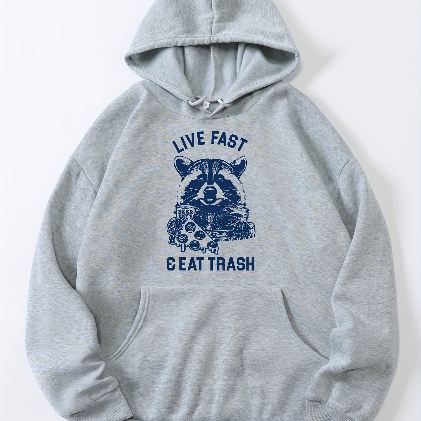 Bear Print Kangaroo Pocket Hoodie Long Sleeve Hoodies
