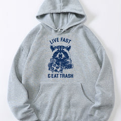 Bear Print Kangaroo Pocket Hoodie Long Sleeve Hoodies