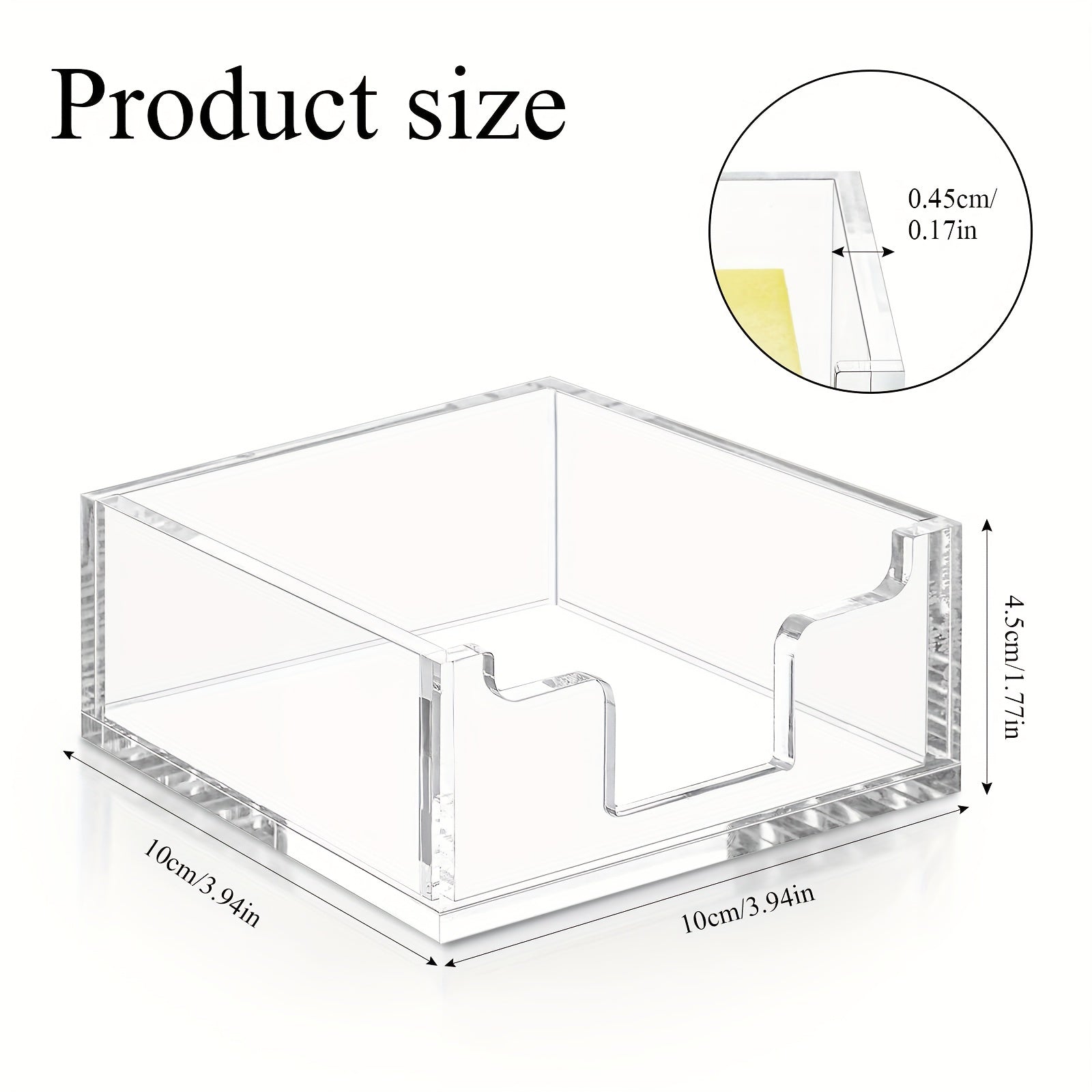 Clear Acrylic Sticky Notepad Holder - Desk Accessories