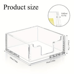 Clear Acrylic Sticky Notepad Holder - Desk Accessories