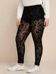 Sexy Leggings High Rise Mesh Elastic Medium Stretch Leggings