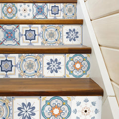 Moroccan Geometric Pattern Stair Decal Waterproof Self-adhesive Wallpaper