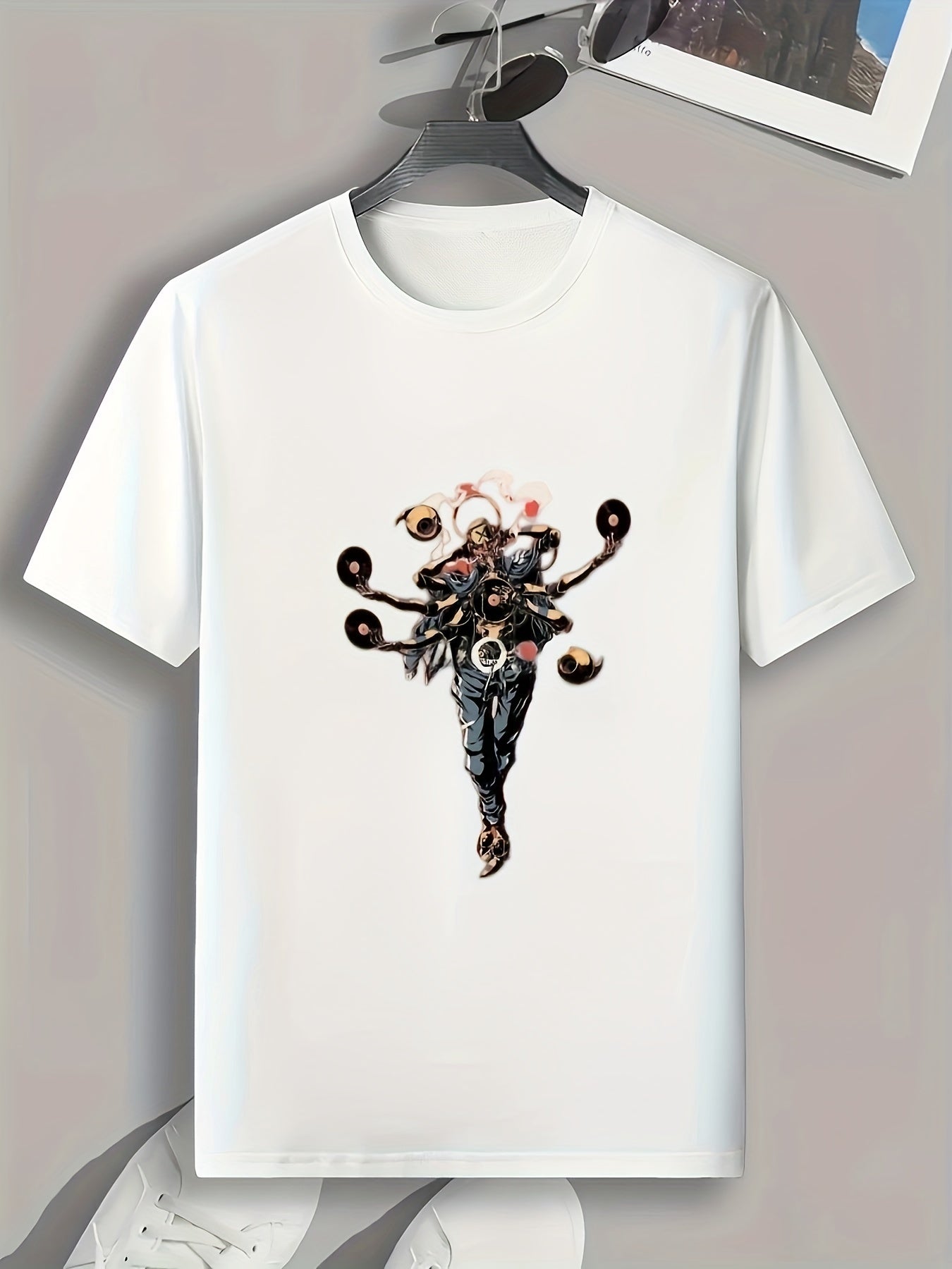 Musician Pattern Print Men's Sports T-shirt Graphic Tee