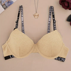 Letter Print Push Up Bra Women's Lingerie