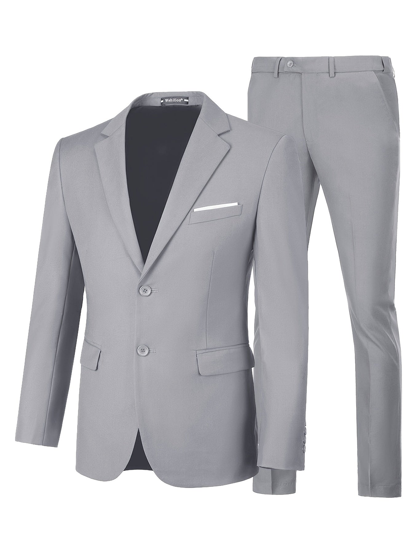Men's 3-Piece Two-Button Jacket & Vest & Pants Suit Set
