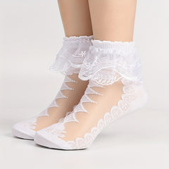 3 Pairs Lace Knee High Socks for Baby Girls