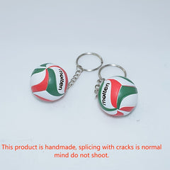 2pcs Mini Volleyball Keychain Ball Keychain Charm PVC Pendant Volleyball Gift