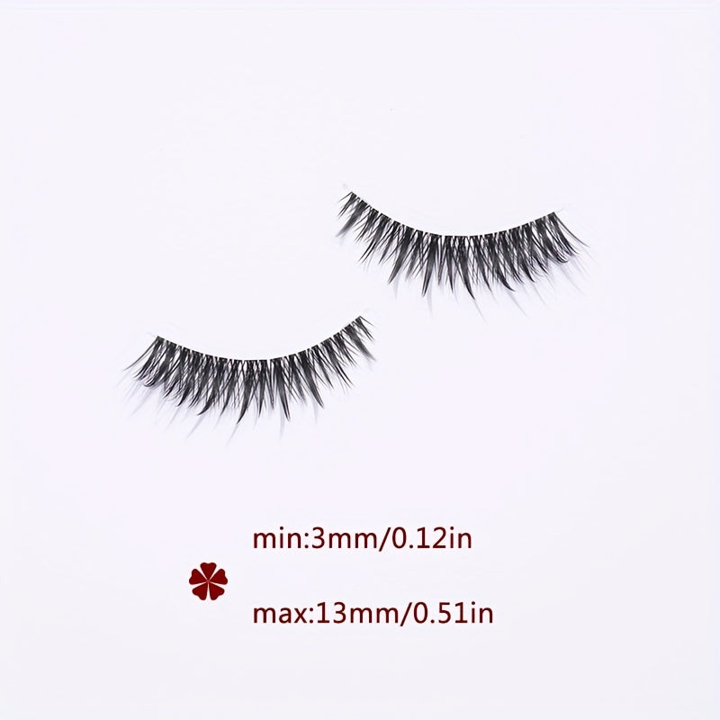5 Pairs Fairy Style False Eyelash Clear Band Spiky Crisscross Manga Lashes