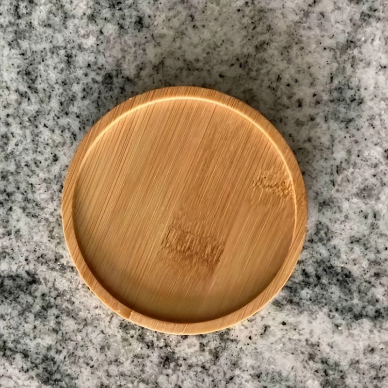 Bamboo Coaster Set for Drinks, Natural Wood Drink Coasters with Holder