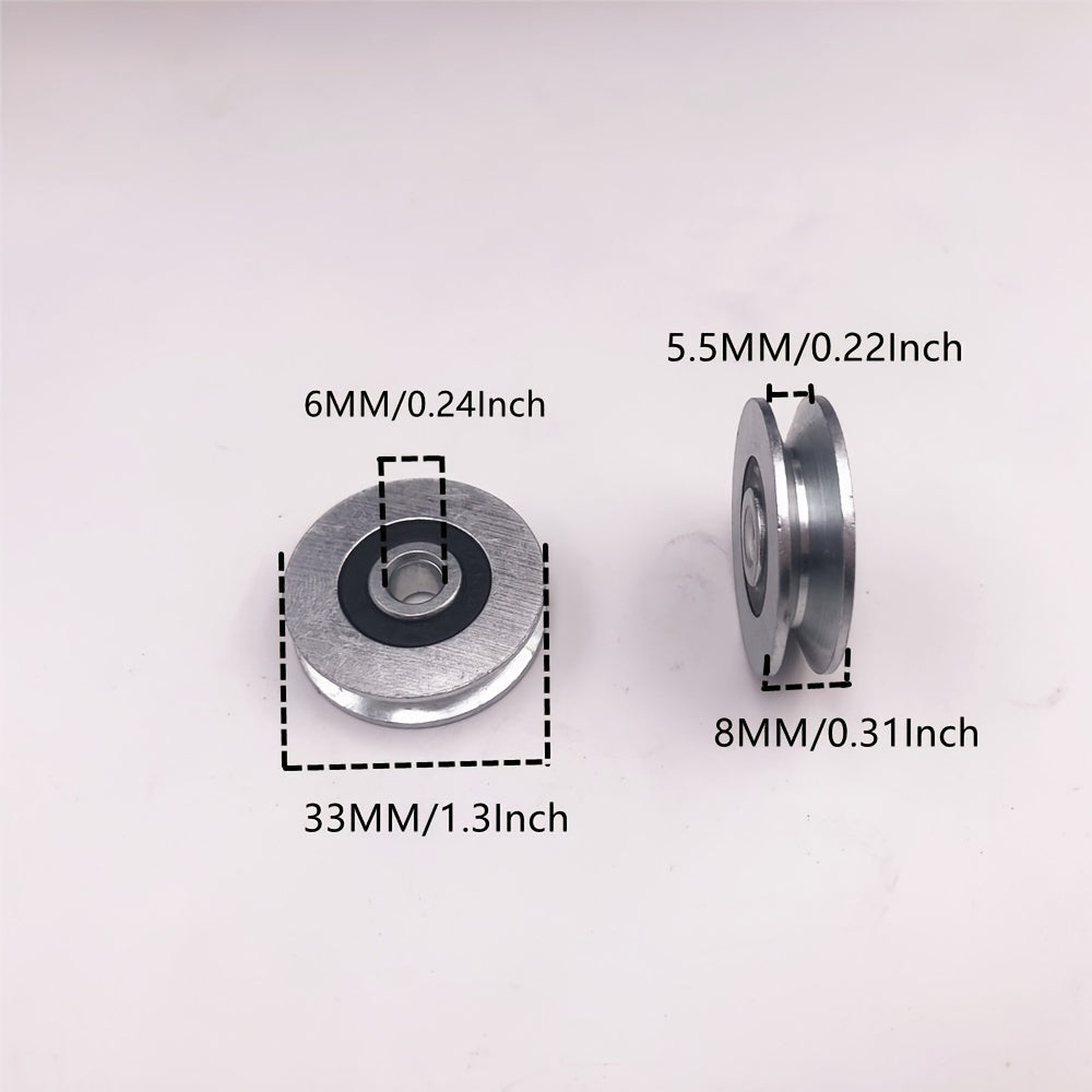 5pcs V Groove Metal 265 Bearing Round Pulleys 6 33 8mm Steel Wire